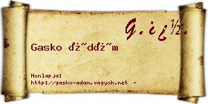 Gasko Ádám névjegykártya
