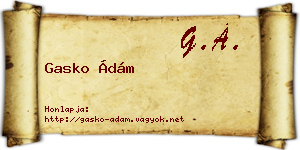 Gasko Ádám névjegykártya
